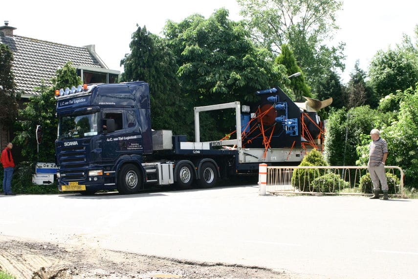 Bootschroef transport op vrachtwagen